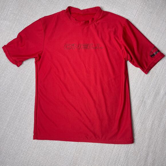 O'neill Big Kids Boys Red Short Sleeve Swim Shirt Rashguard Size 12‎ - Picture 1 of 6